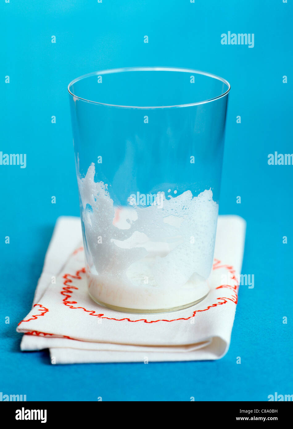 Empty glass of milk Stock Photo - Alamy