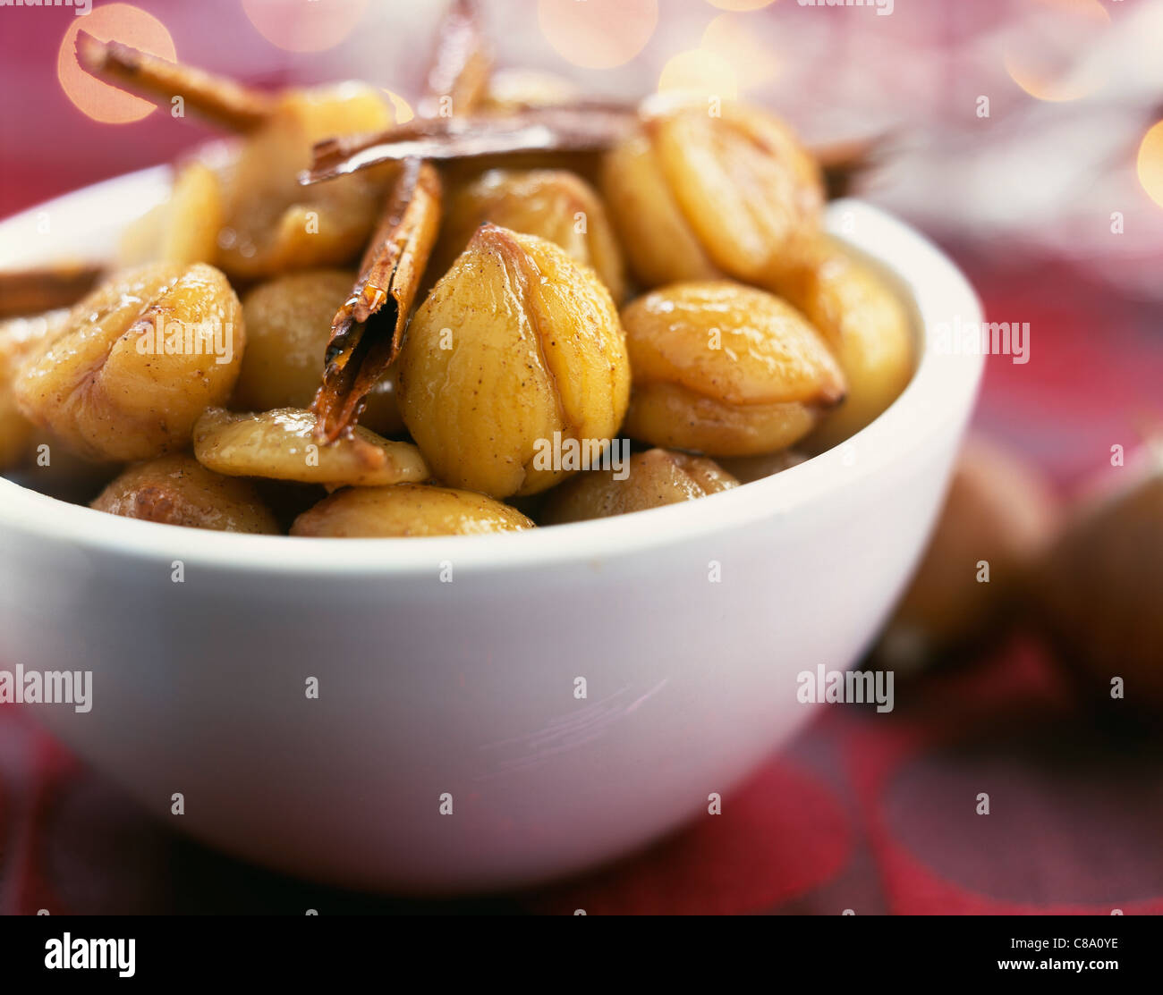 Chestnuts with cinnamon Stock Photo