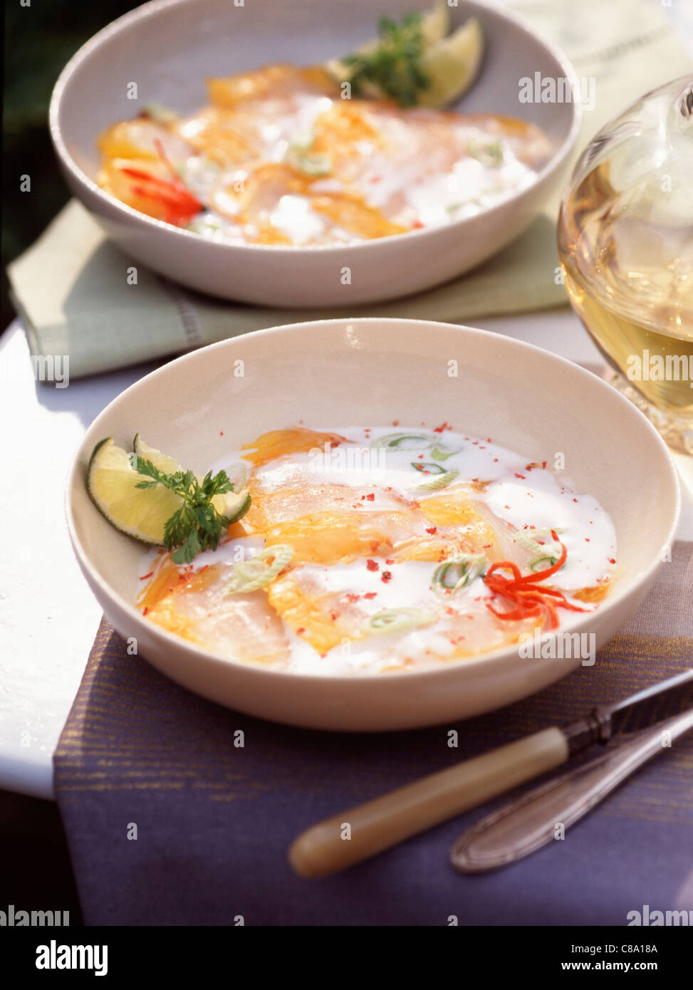 Haddock marinated in lime juice Stock Photo Alamy