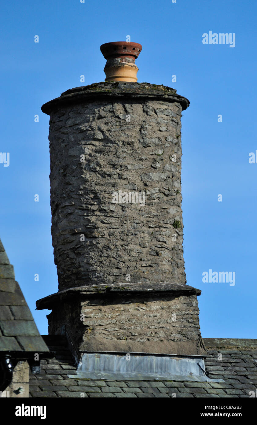 Traditional Westmorland circular chimney stack. Kirkland, Kendal