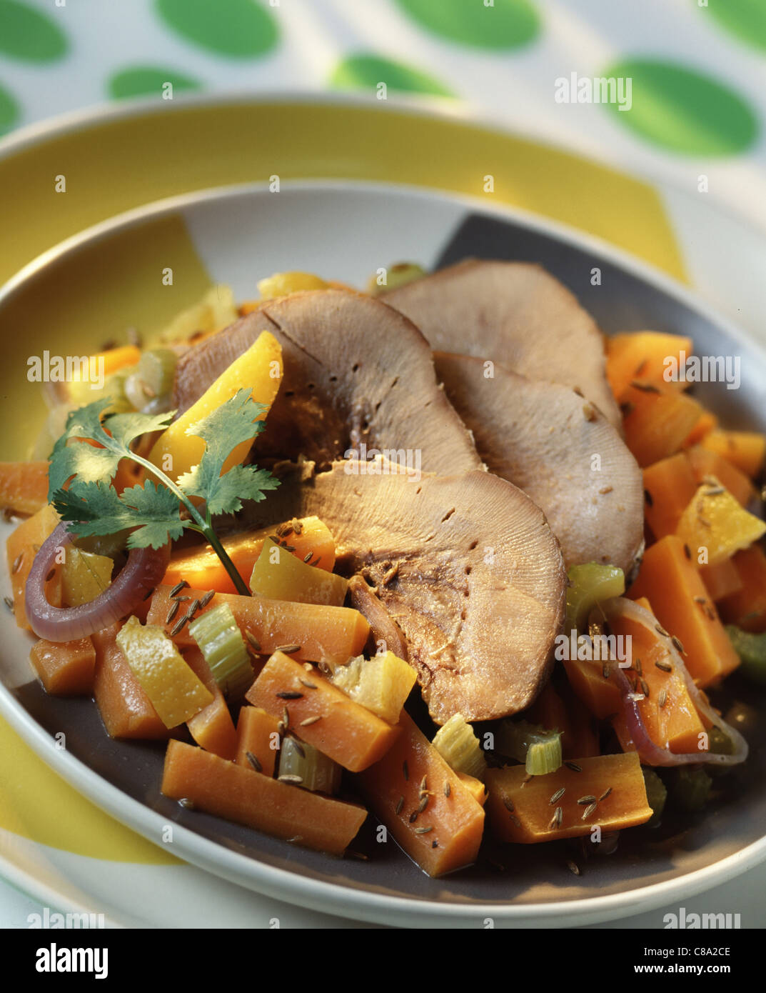 Oriental style lamb's tongue Stock Photo Alamy