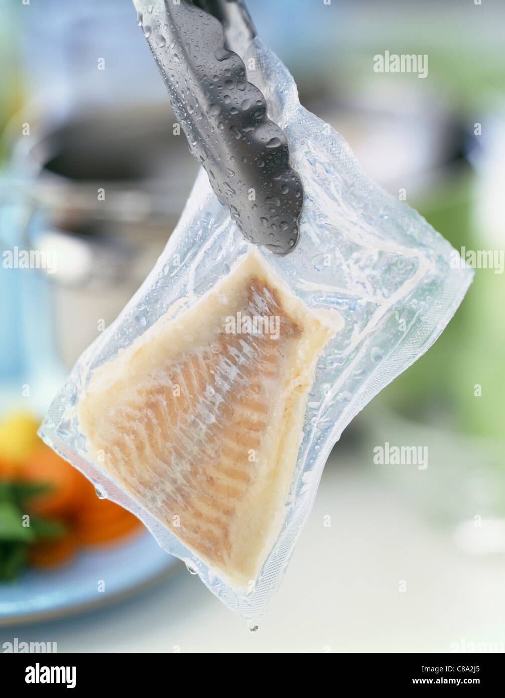Cooked vacuumpacked haddock fillet Stock Photo Alamy