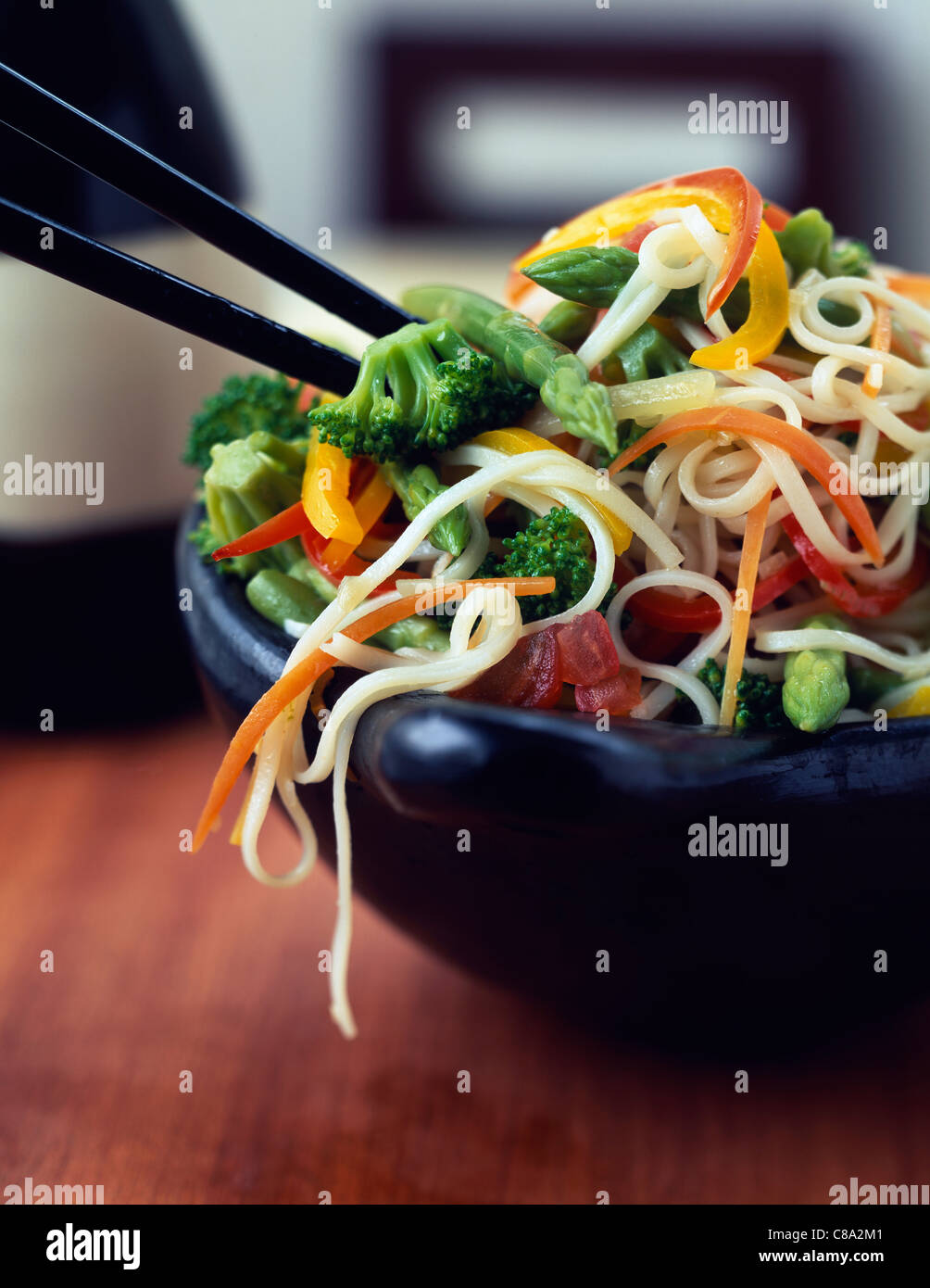 Rice vermicelli with vegetables Stock Photo Alamy