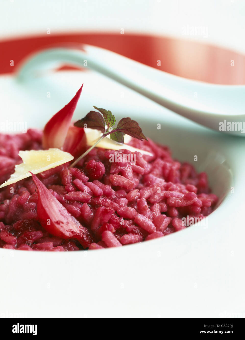 Beetroot risotto Stock Photo