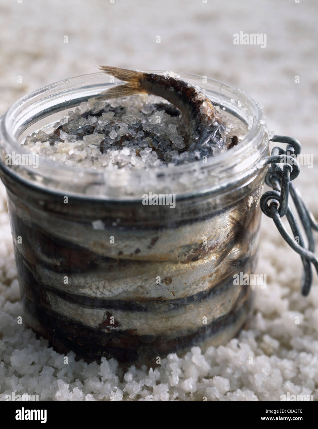 Jar of anchovies Stock Photo Alamy