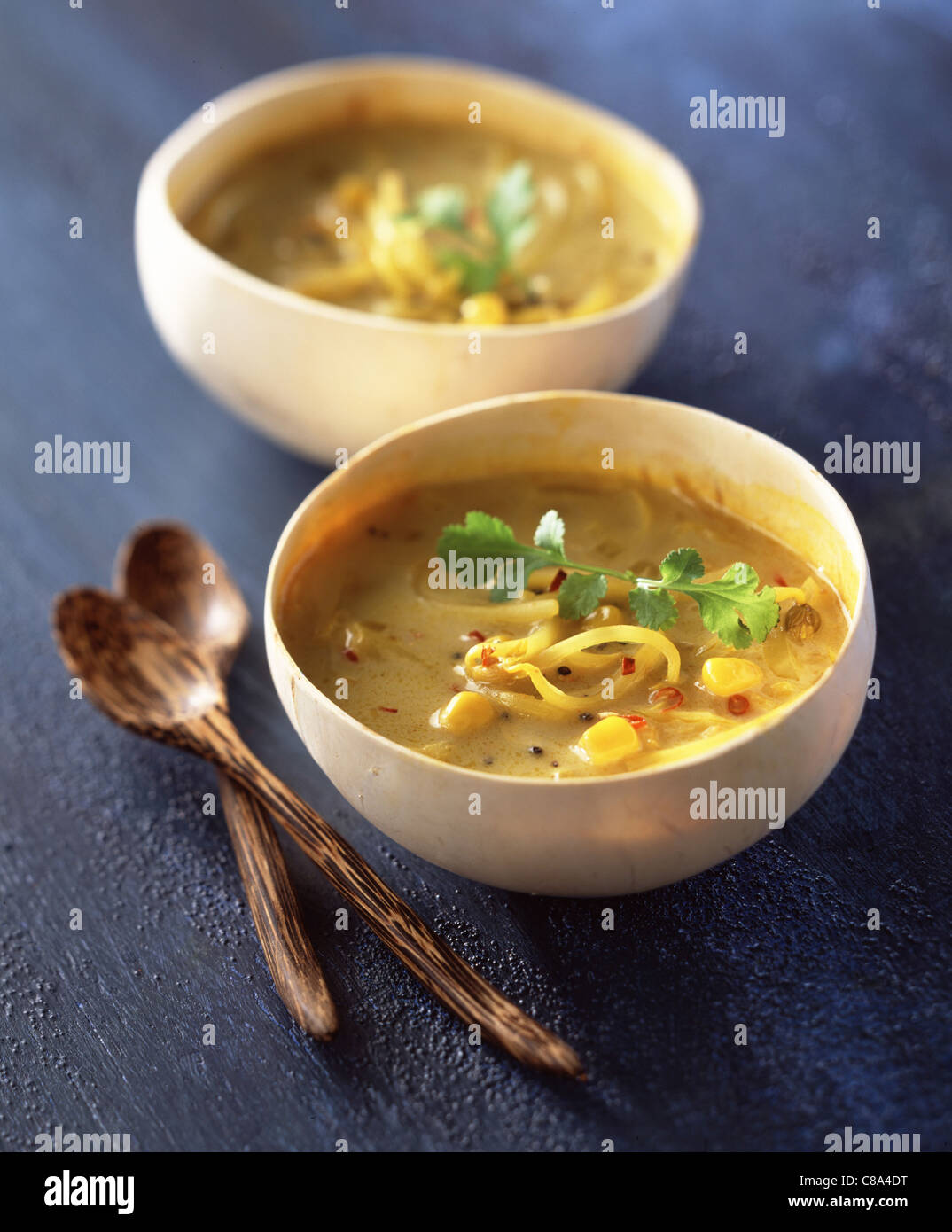 Vegetable soup with rice and curry Stock Photo - Alamy
