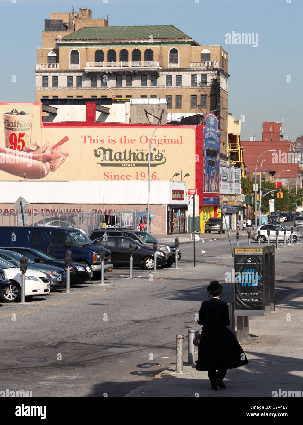 The Rear of Nathans on Surf Avenue on Coney Island Stock Photo