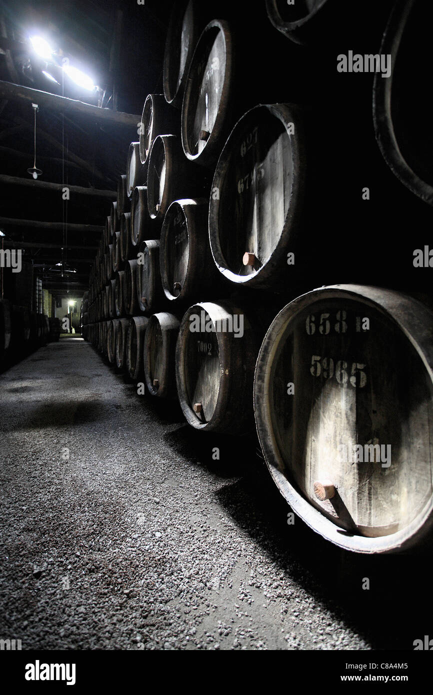 Wine cellar in Portugal Stock Photo