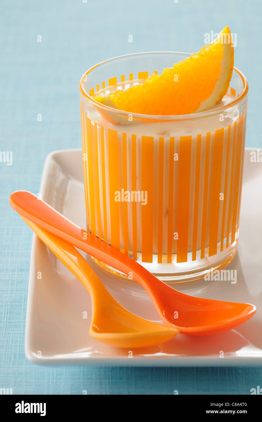 Orange yoghurt Stock Photo