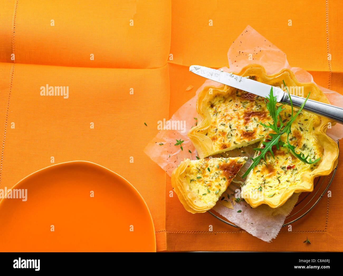 Goat's cheese and pink peppercorn tarlet Stock Photo