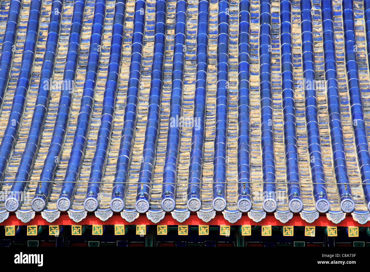 Detail of the blue roof, temple of heaven, Beijing, China Stock Photo