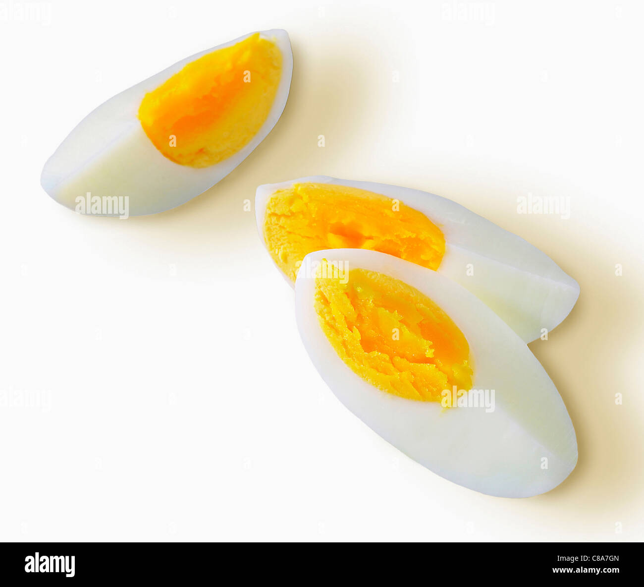 Hard boiled egg cut in quarters Stock Photo Alamy