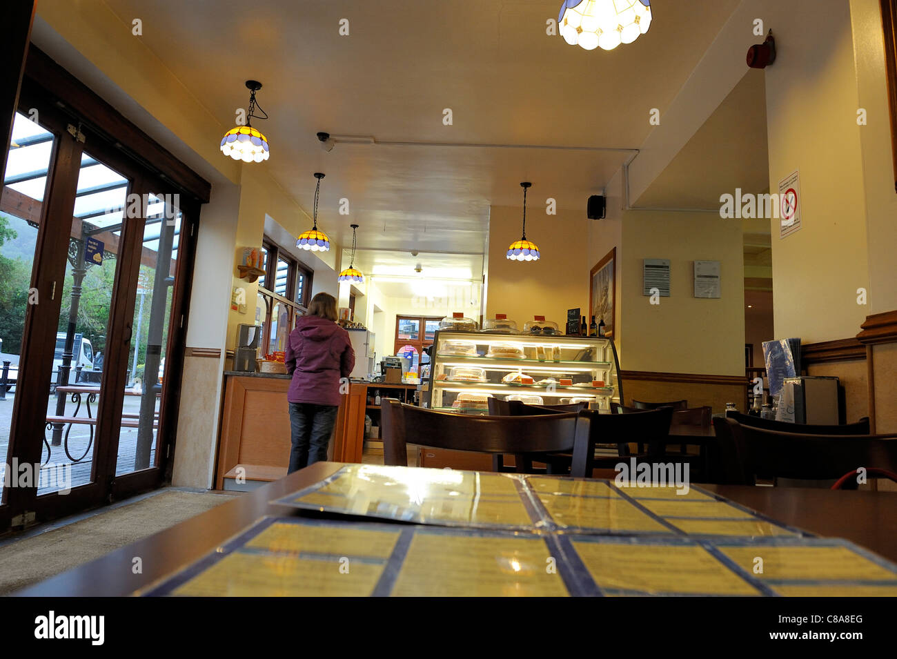 empty café betws-y-coed wales uk Stock Photo