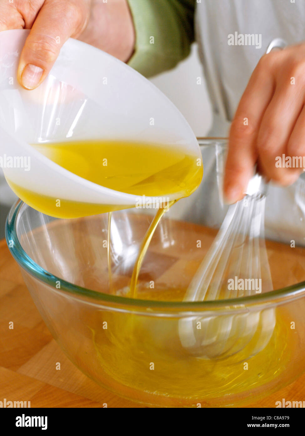 Preparing french dressing Stock Photo Alamy