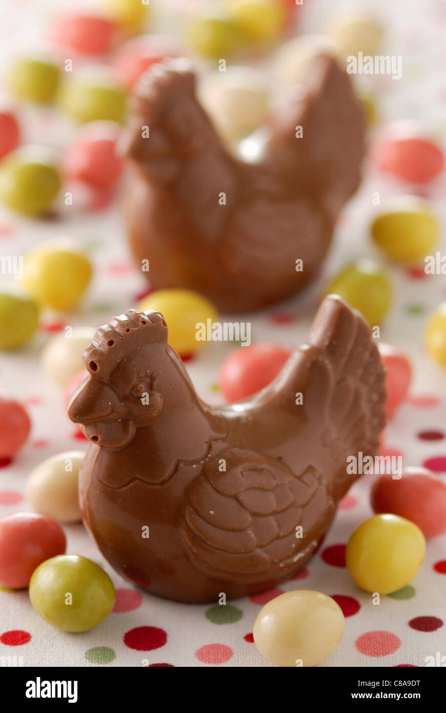 Chocolate hen Stock Photo