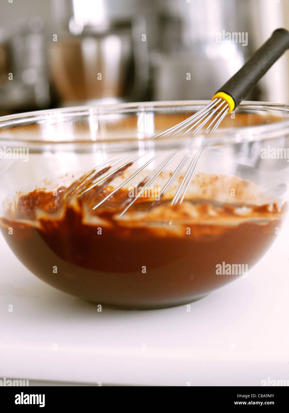 Mixing the melted chocolate Stock Photo Alamy