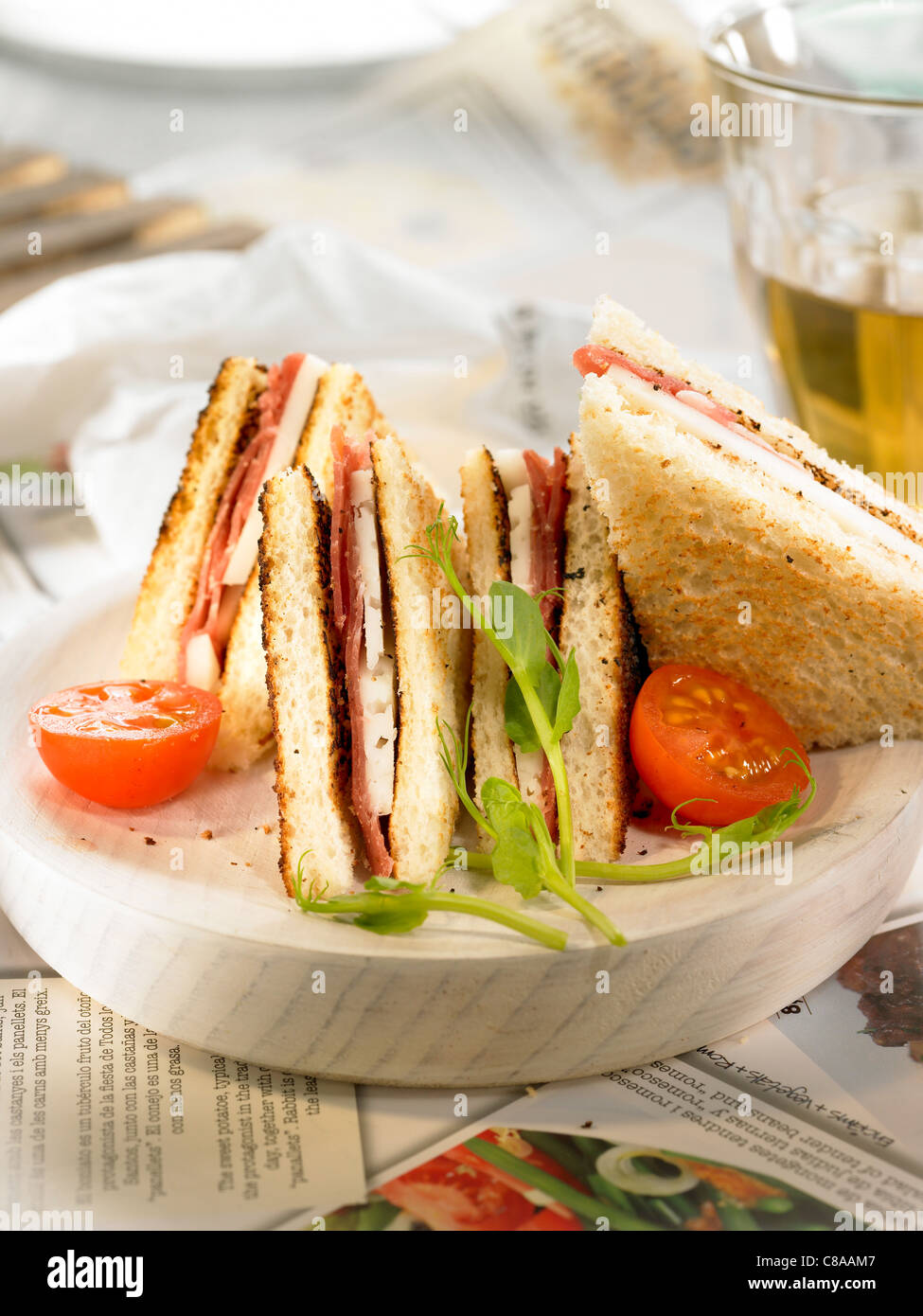 Spanish ham and Manchego toasted sandwich Stock Photo Alamy