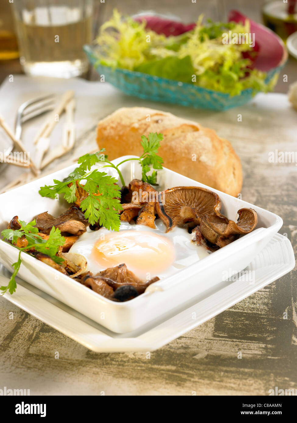Egg with mushrooms Stock Photo - Alamy