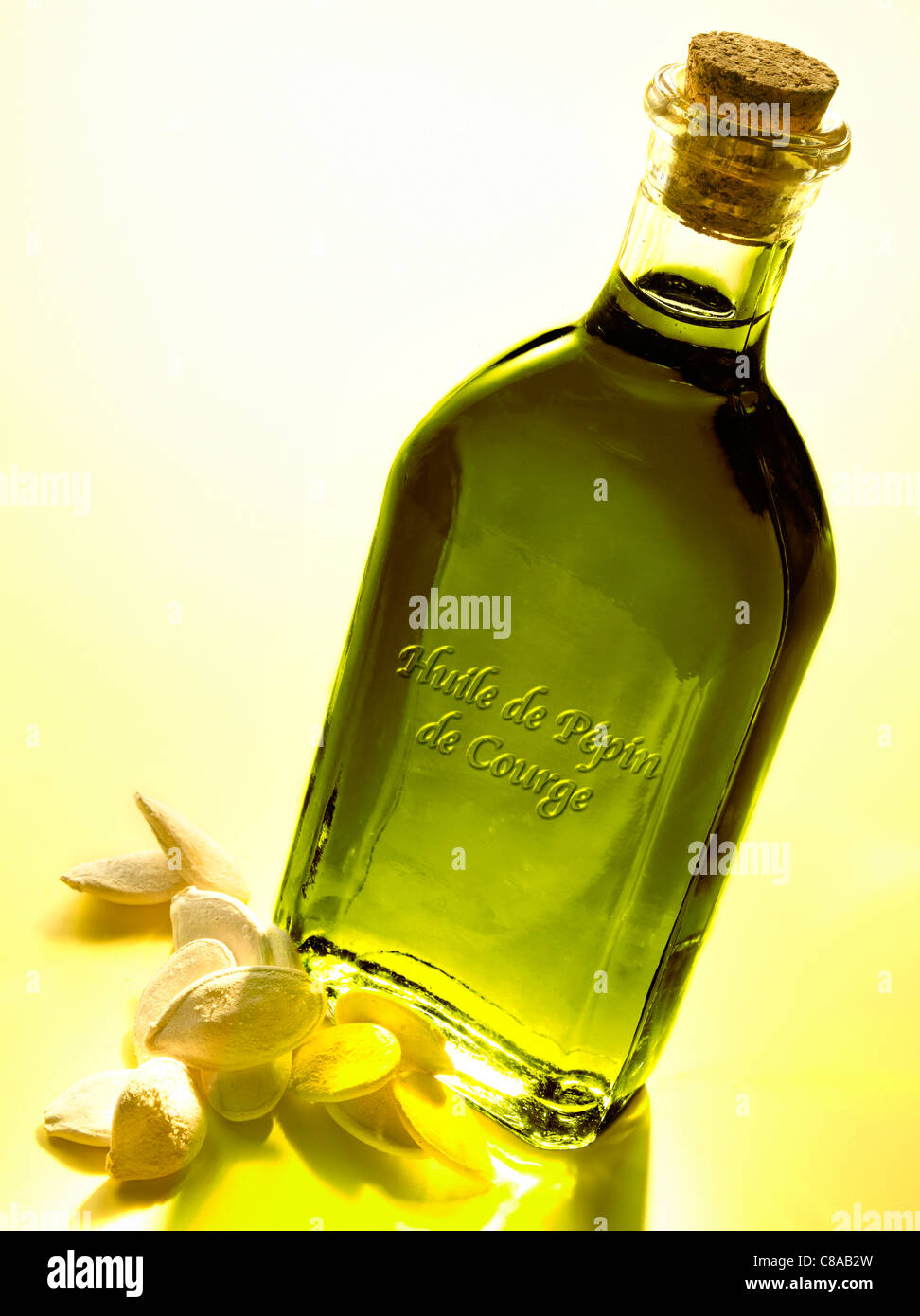 Botlle of squash seed oil Stock Photo Alamy