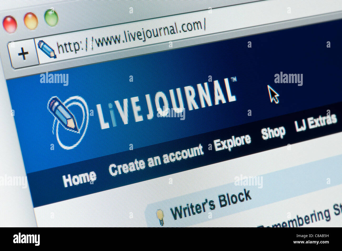 Close up of the Live Journal logo as seen on its website. (Editorial use only: print, TV, e-book and editorial website). Stock Photo