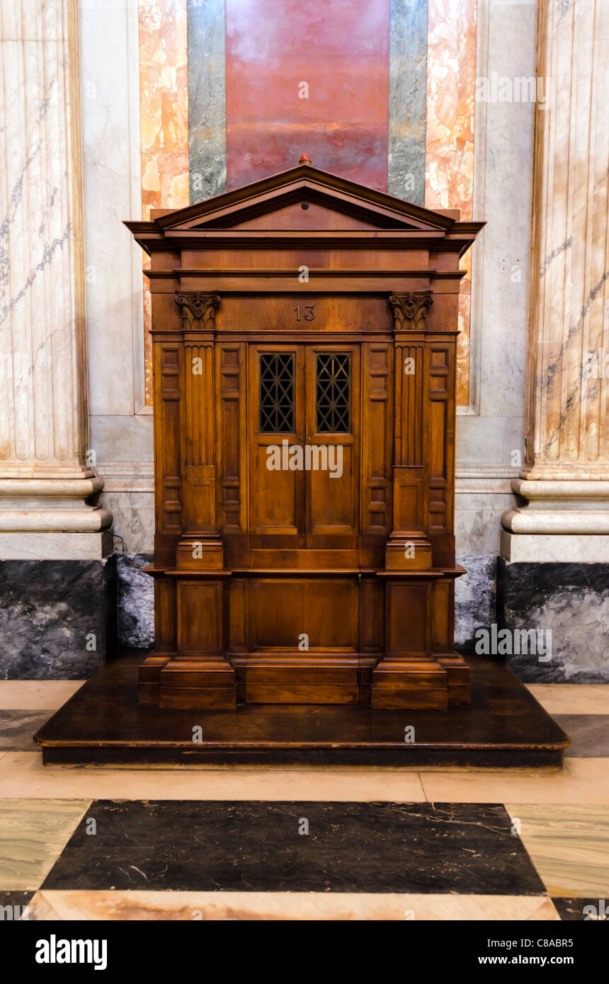 Confessional in St Paul's Outside the Walls Basilica - Rome, Italy Stock Photo