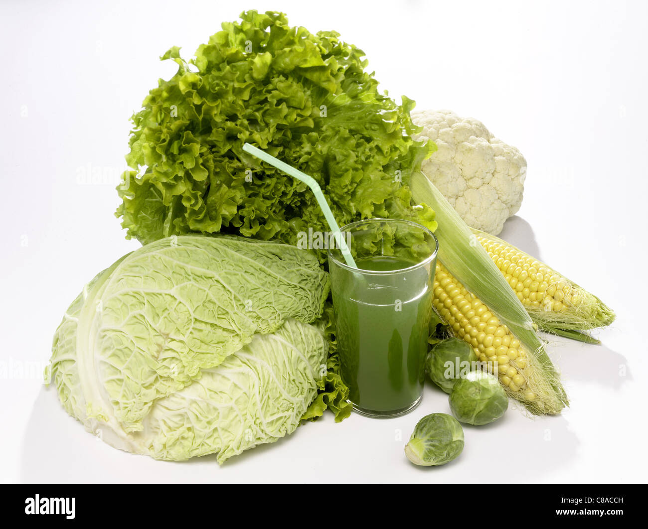 Fresh herb and green vegetable juice Stock Photo Alamy