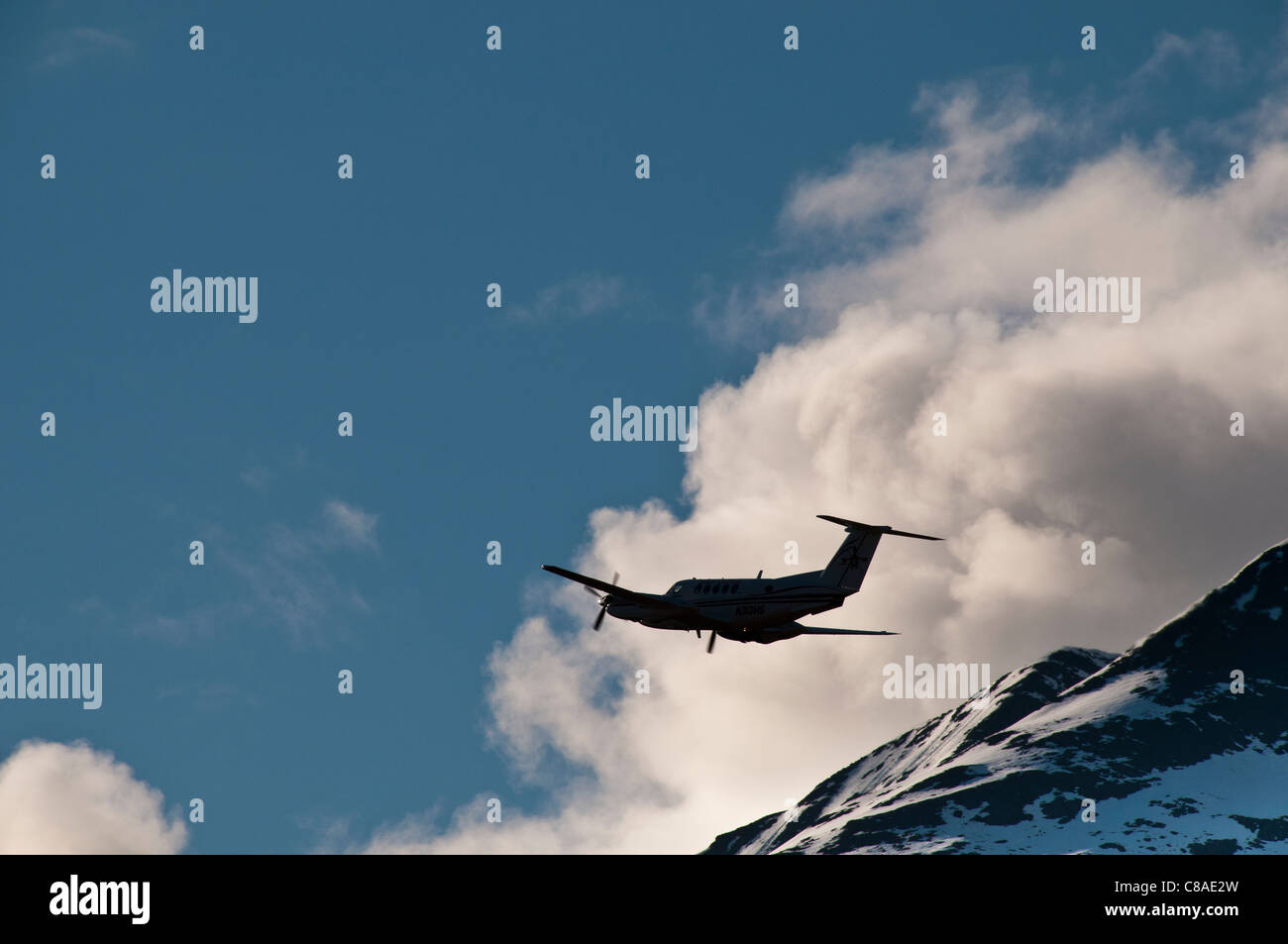Plane taking off at the Valdez Flyin and Air Show, Valdez, Alaska