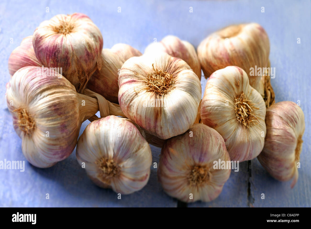 Braided garlic Stock Photo