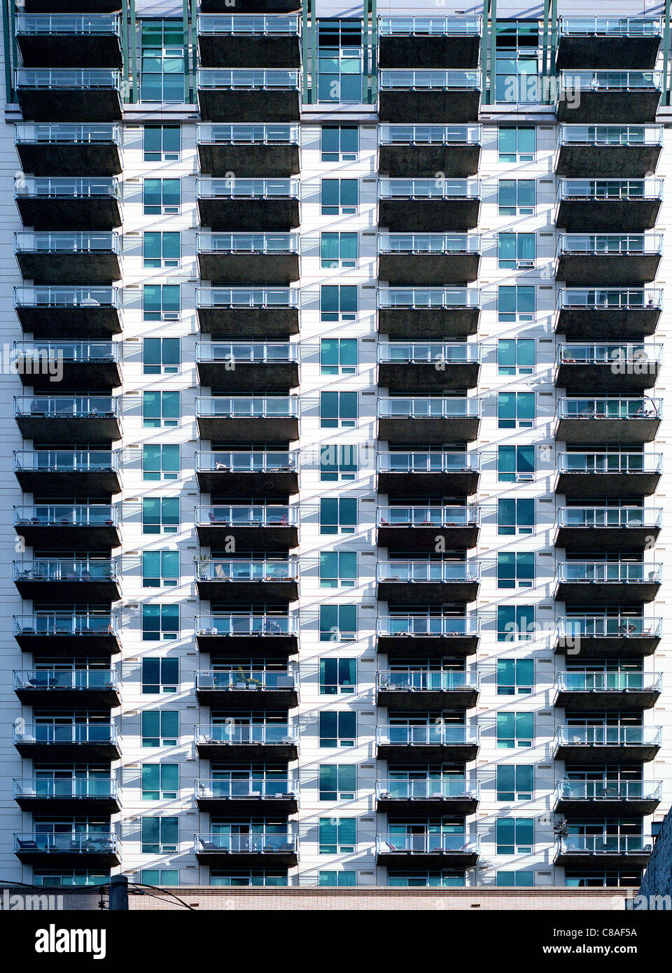 A tall apartment building in Denver, Colorado, USA. Stock Photo