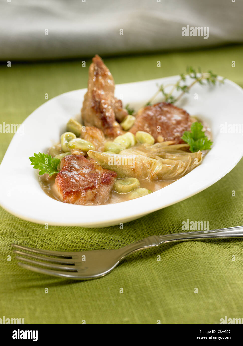 Lamb and artichoke stew Stock Photo Alamy