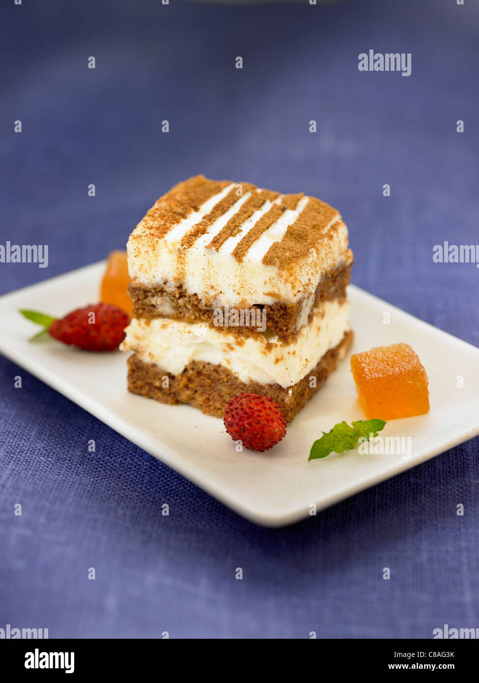 Coffee and Amaretto liqueur Tiramisu Stock Photo Alamy