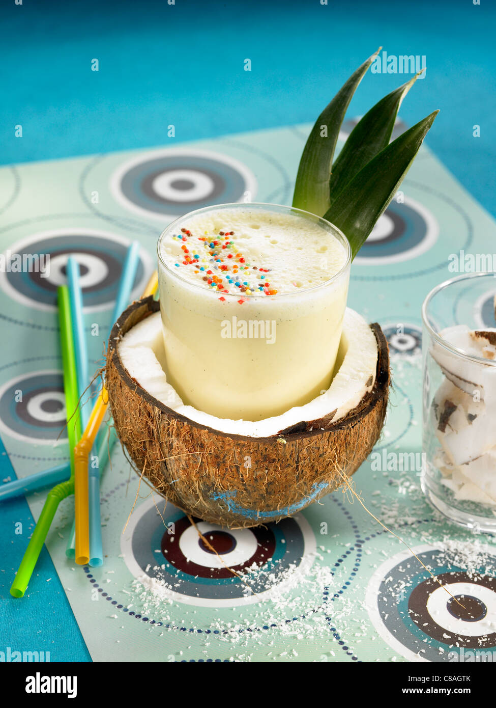 Pineapple and coconut milk shake Stock Photo Alamy