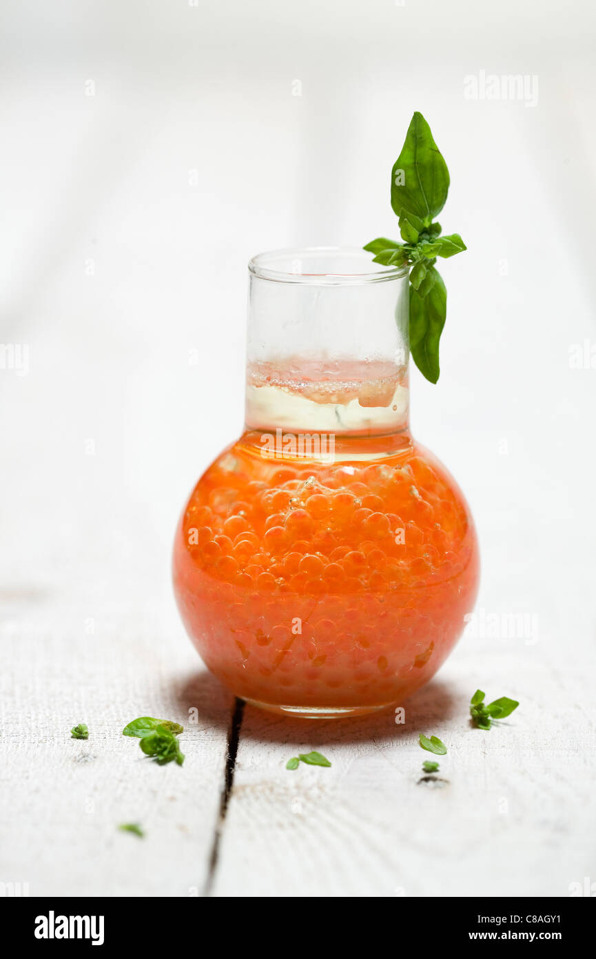 Trout roe dressing Stock Photo