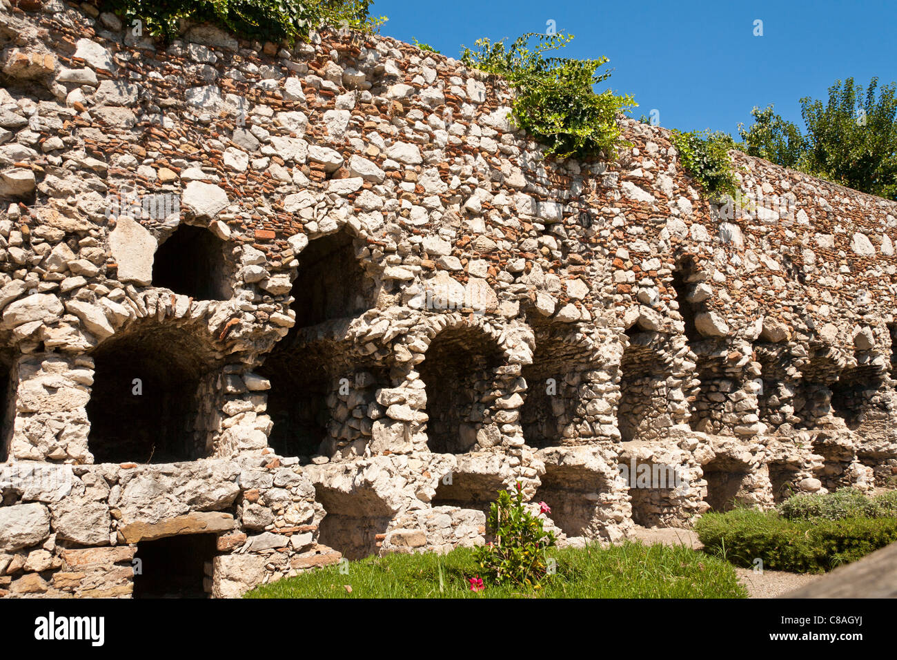 Byzantine tombs, Via Luigi Pirandello, Taormina, Sicily, Italy Stock Photo