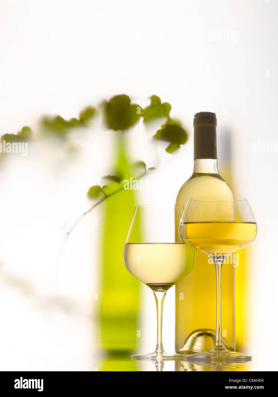 Composition with white wine Stock Photo Alamy