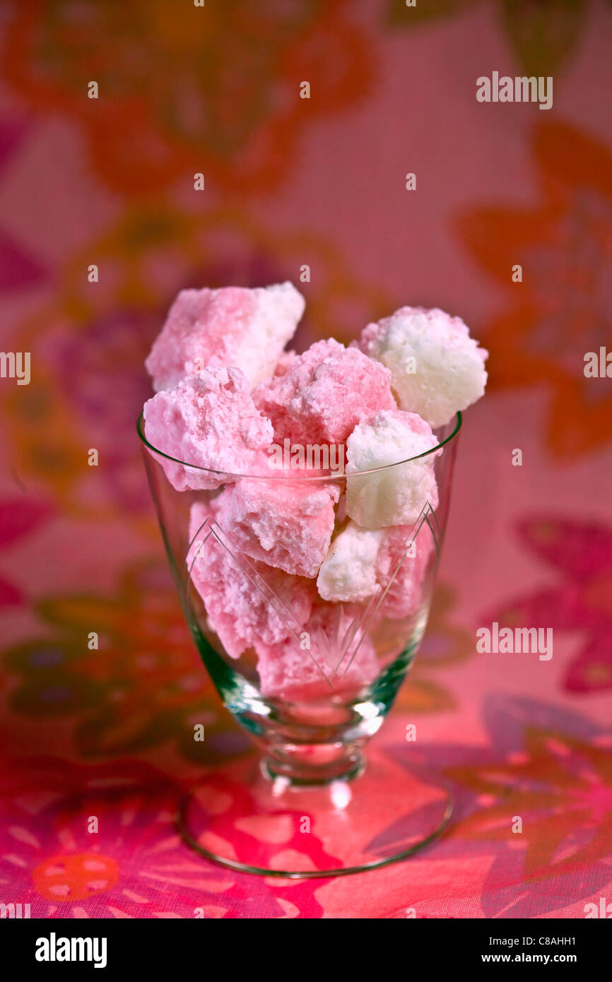 Pink coconut candies Stock Photo - Alamy