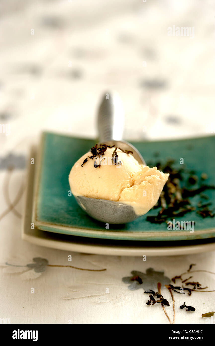 Teaflavored ice cream Stock Photo Alamy
