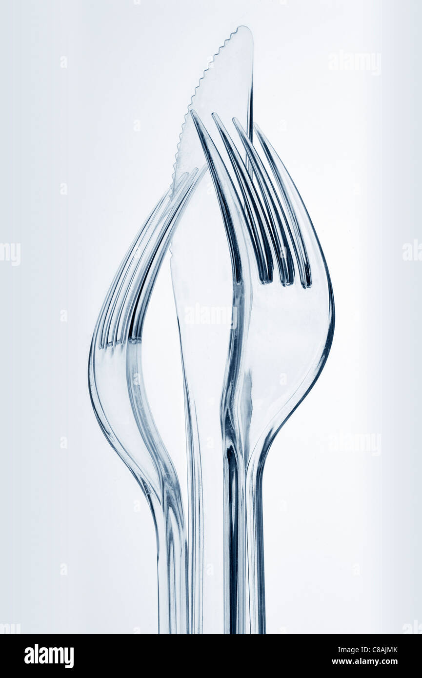 Plastic knife and forks Stock Photo Alamy