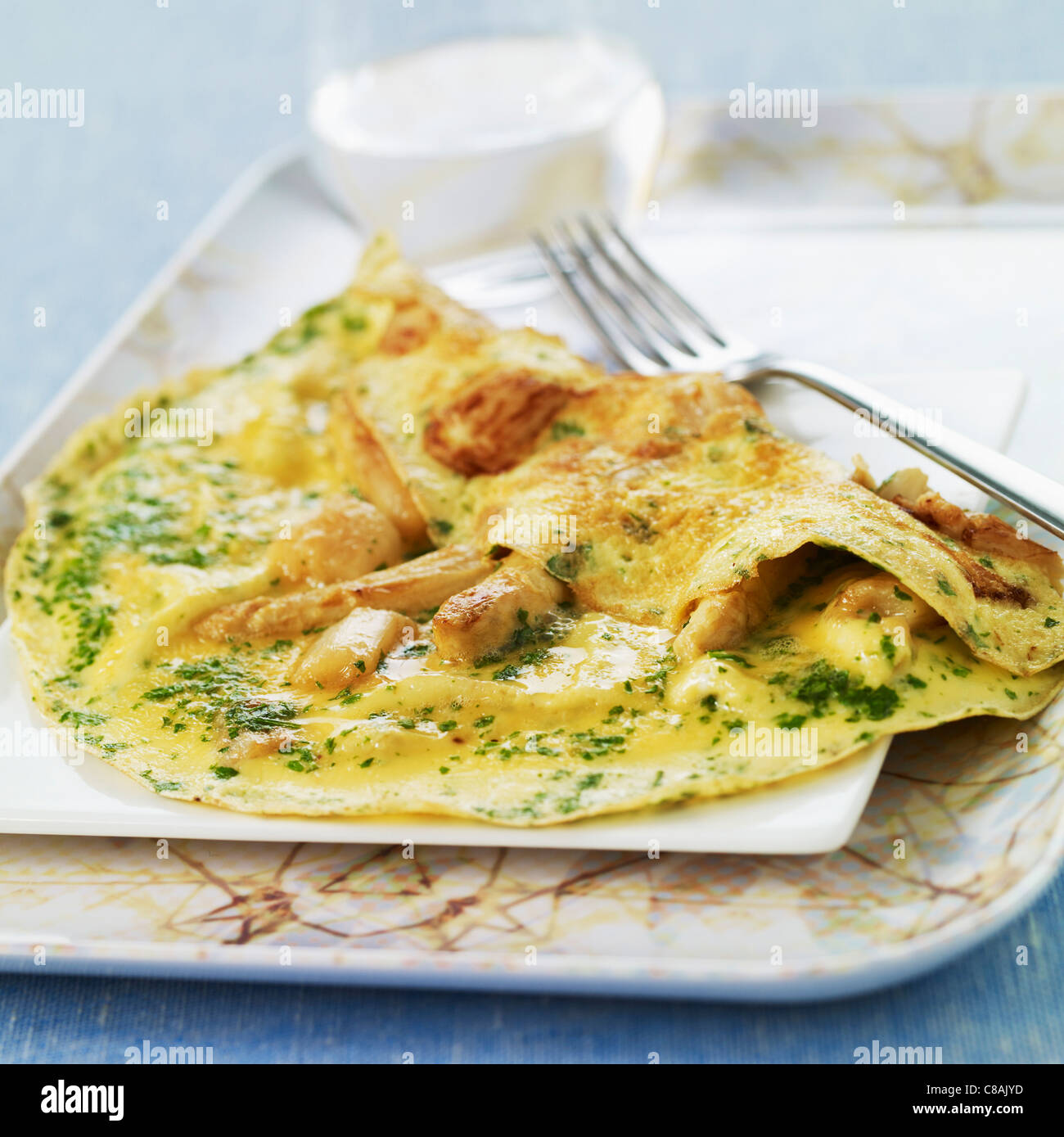 White asparagus omelette Stock Photo