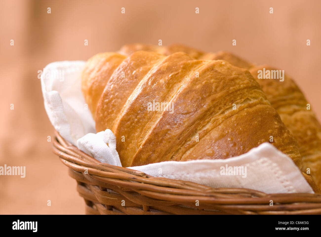 Croissants in a basket Stock Photo