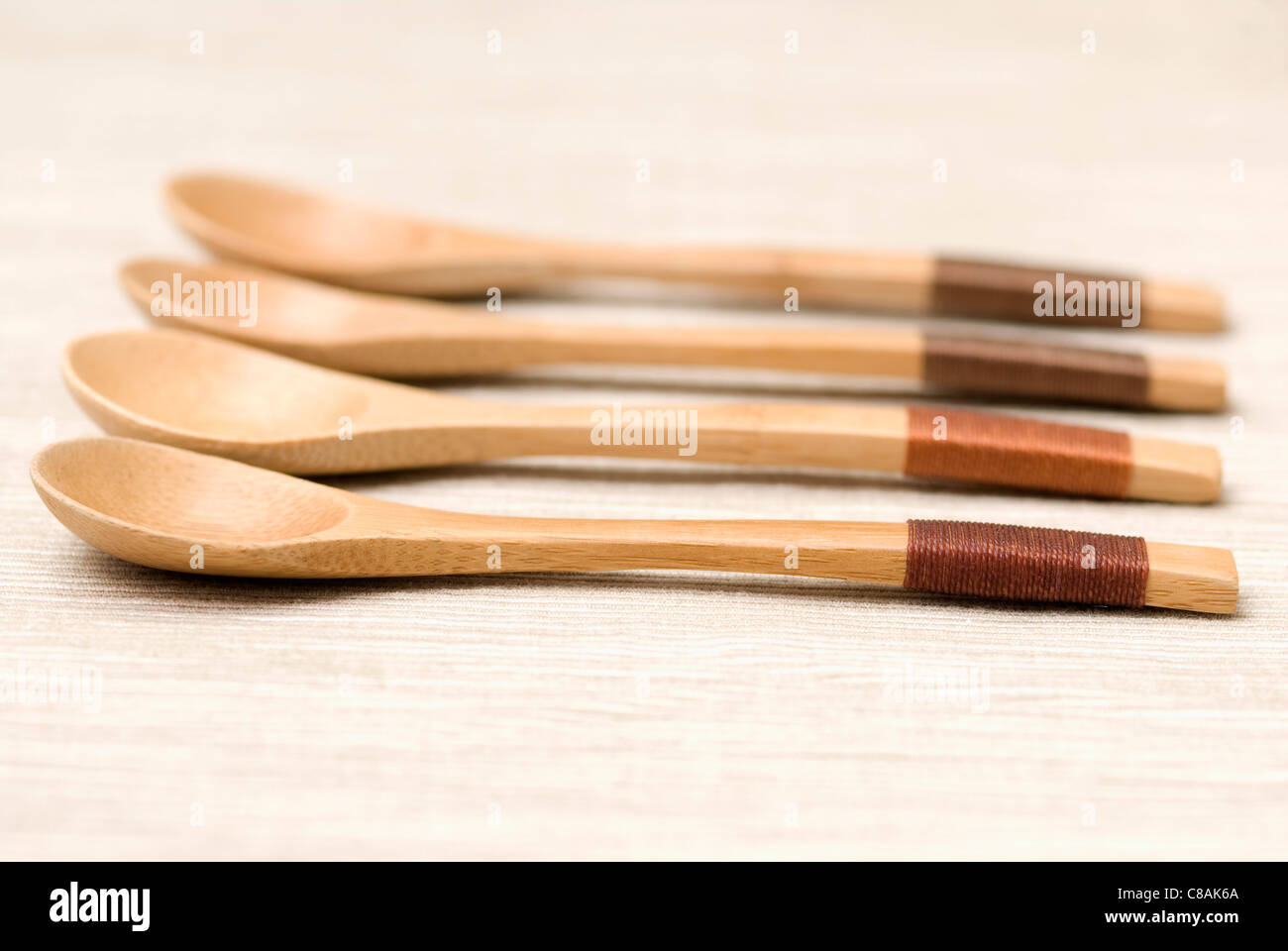 Asian wooden spoon Stock Photo