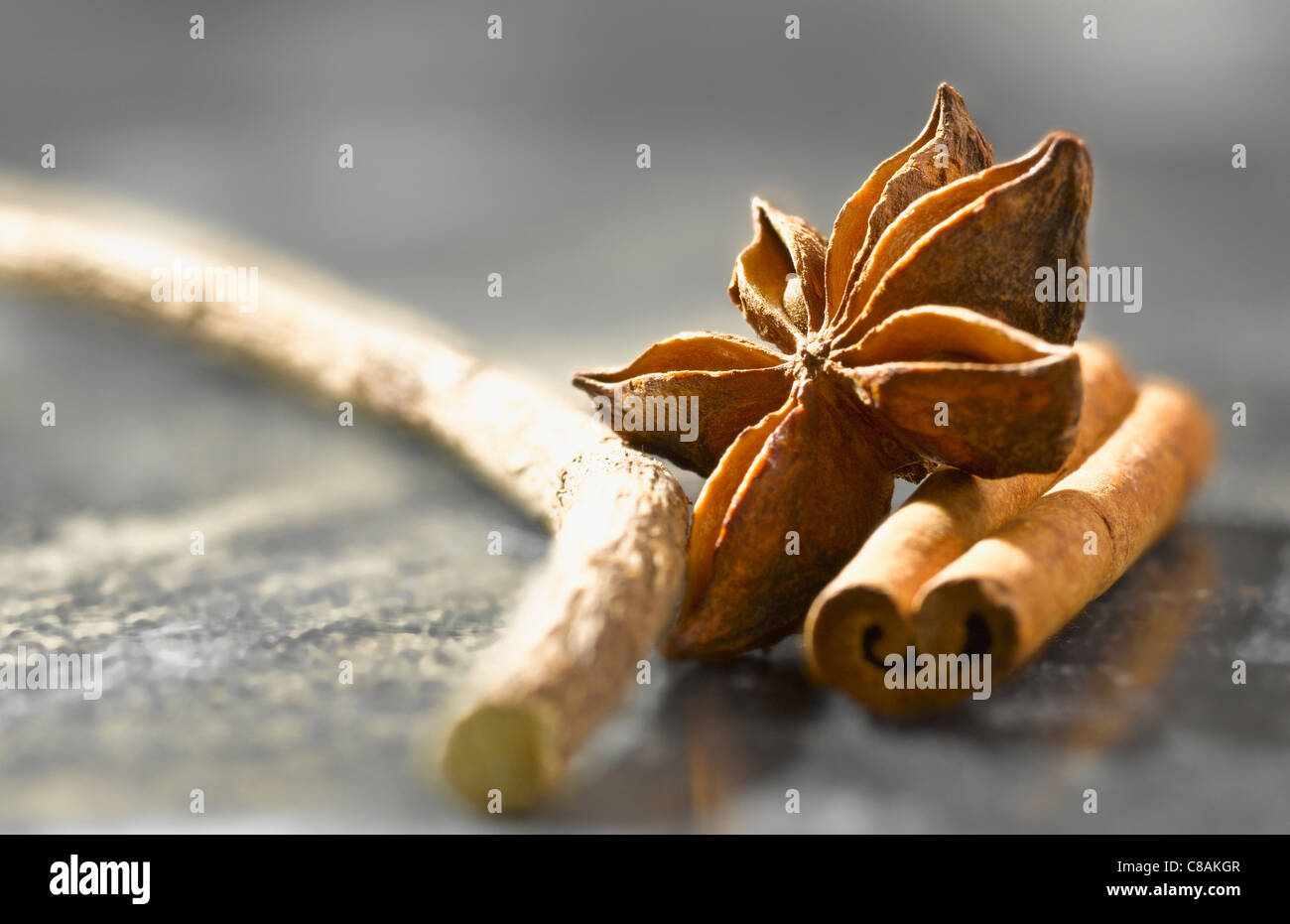Licorice stick,star anise, and cinnamon Stock Photo Alamy