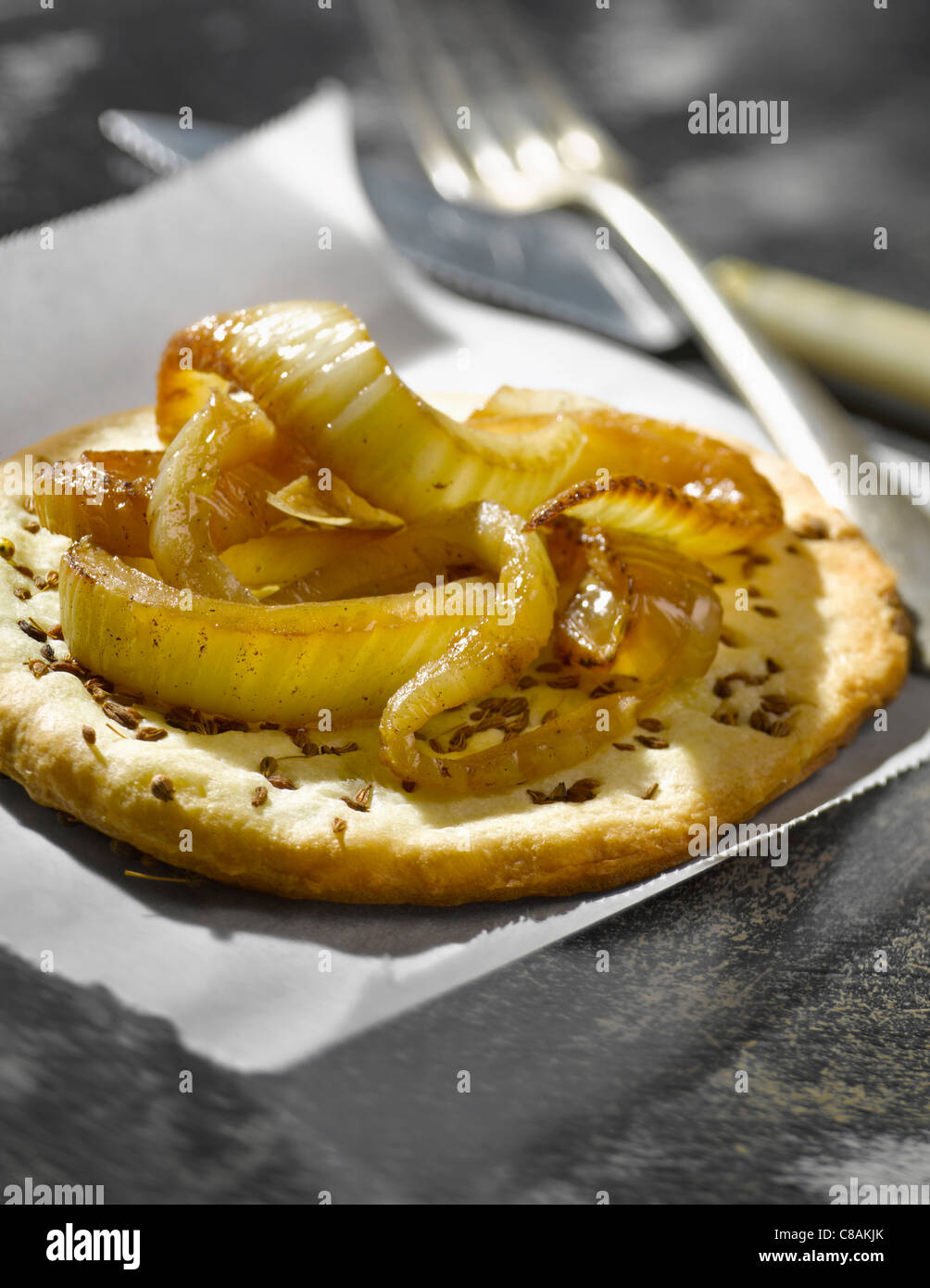 Fennel and aniseed thin pastry tartlet Stock Photo Alamy