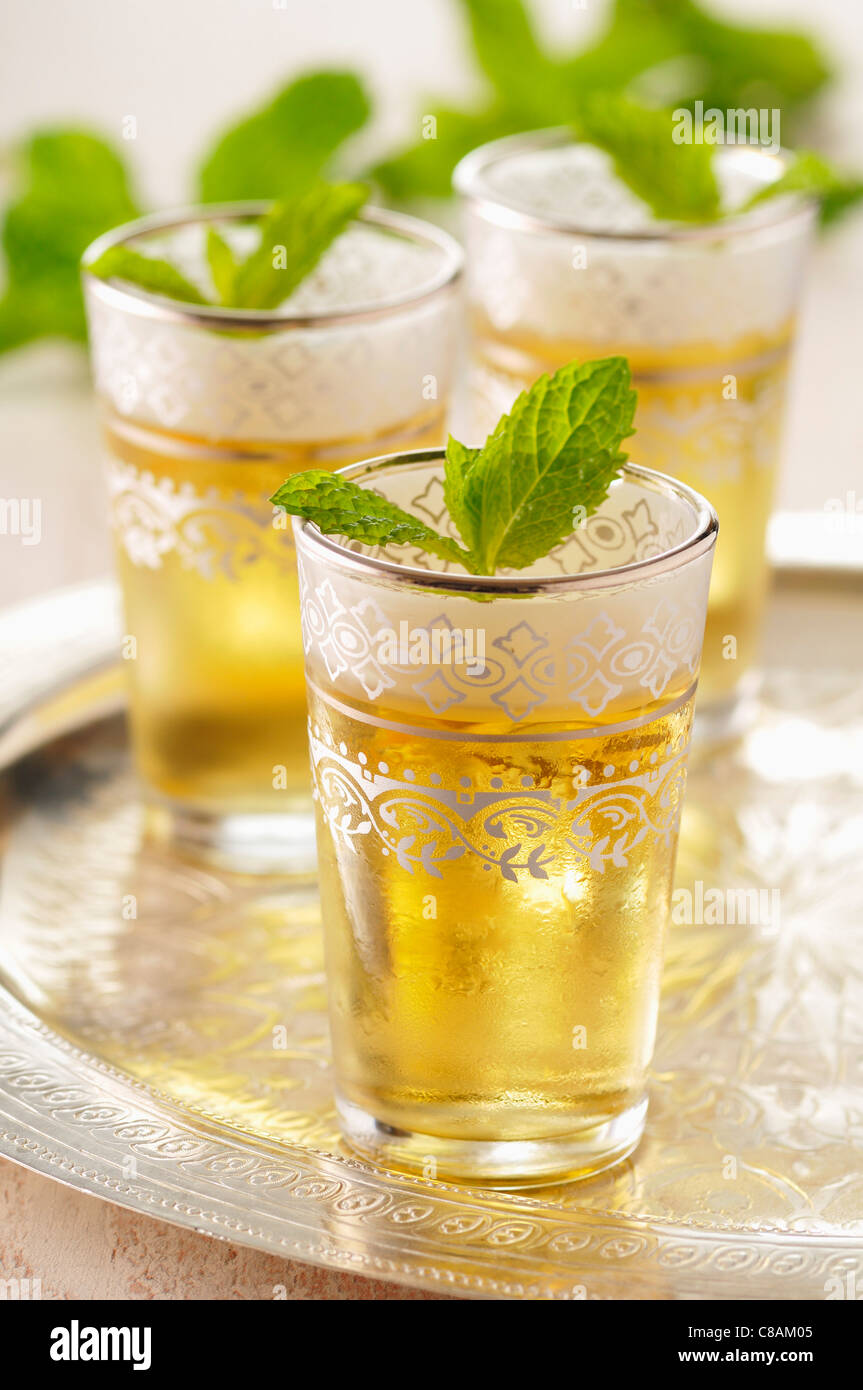 Glasses of mint tea Stock Photo
