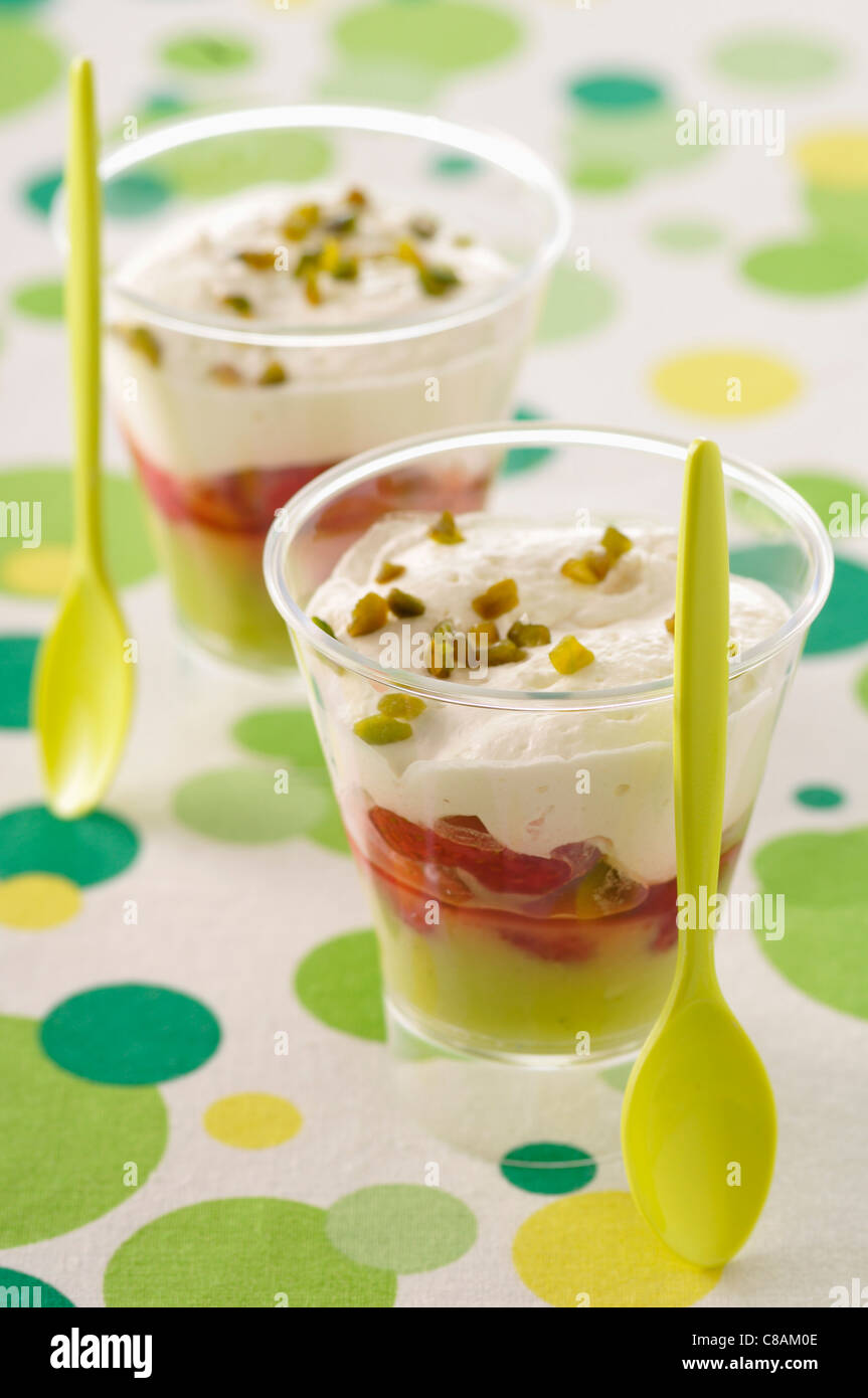 Strawberry,pistachio and cream desserts Stock Photo Alamy