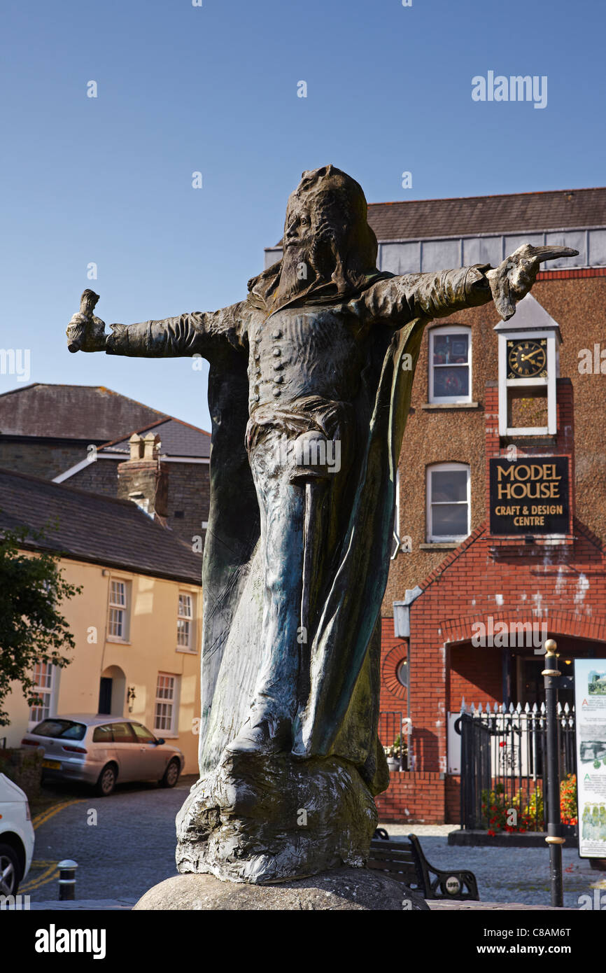 Statue of Dr William Price, 19th Century surgeon and Druid, Llantrisant. Wales, UK Stock Photo
