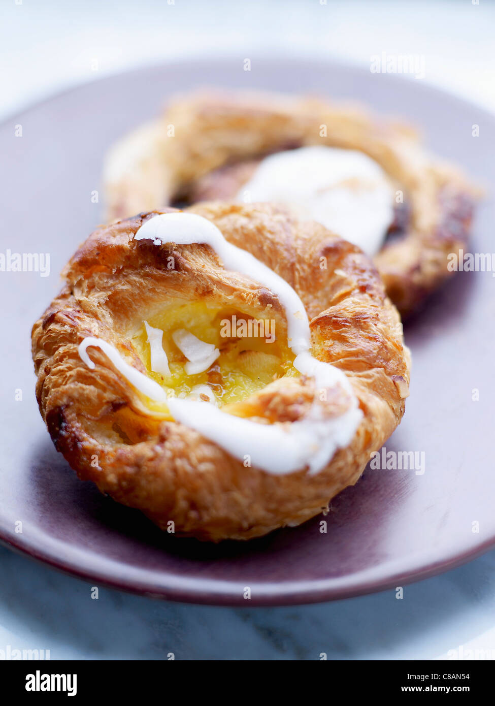 Almond cream Danish pastry Stock Photo