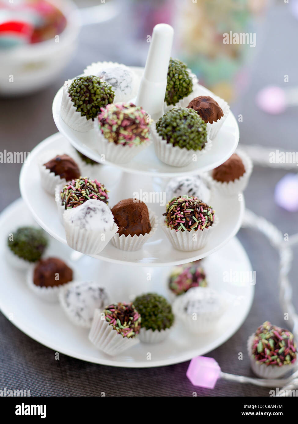 Assorted chocolate truffles Stock Photo Alamy