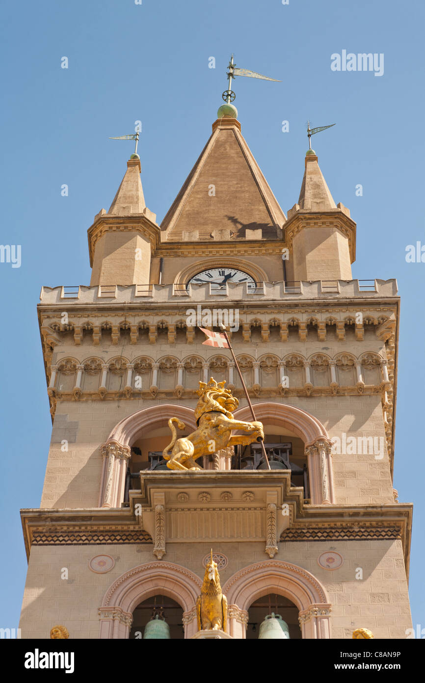Clock tower, Messina Cathedral, Piazza Del Duomo, Messina, Sicily