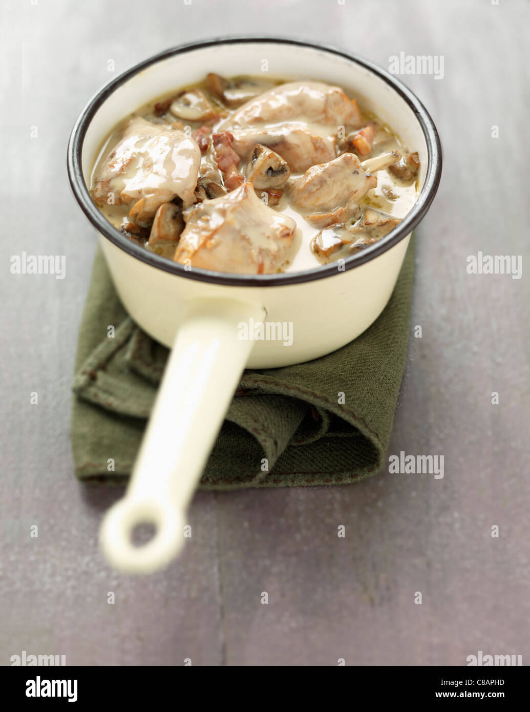Rabbit with creamy cider sauce Stock Photo Alamy